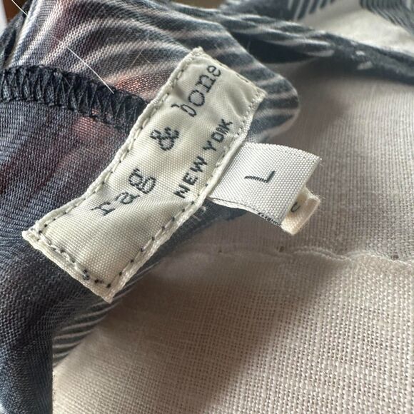 rag & bone tissue black and white check long-sleeve top - Picture 6 of 8